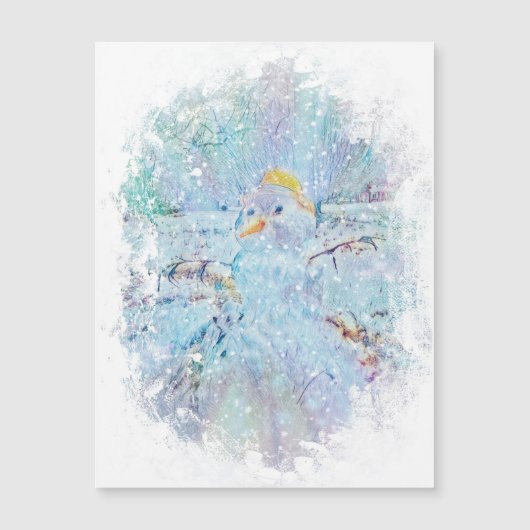 Carte Magnétique Yule Winter Snowman (Devant)