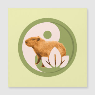Carte Magnétique Zen Capybara Yin Yang