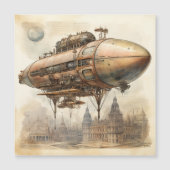Carte Magnétique Zeppelin Steampunk vintage (12) (Devant)
