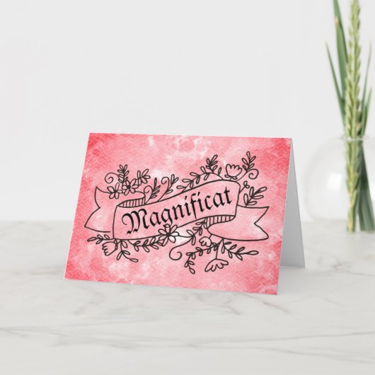 Carte Magnificat Vierge Marie Hymne d'aquarelle louée (Devant)