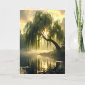 Carte Magnificent weeping willow by a pond, sympathy (Dos)