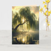 Carte Magnificent weeping willow by a pond, sympathy (Fleur jaune)