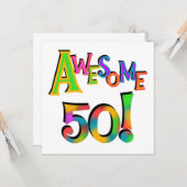 Carte Magnifique 50 T-shirts et cadeaux d'anniversaire (Devant/Arrière en situation)