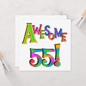 Carte Magnifique 55 T-shirts et cadeaux d'anniversaire (Devant/Arrière en situation)