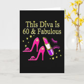 CARTE MAGNIFIQUE 60E ANNIVERSAIRE DIVA DESIGN (Fleur jaune)