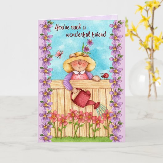 Carte Magnifique ami (Fleur jaune)