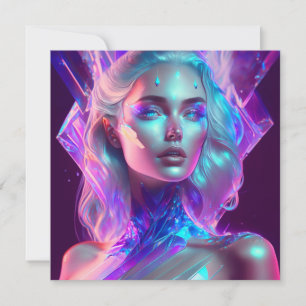 Carte Magnifique art d'IA, femme glacée jolie comme du v
