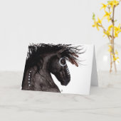 Carte Magnifique cheval frison d'origine amérindienne pa (Fleur jaune)