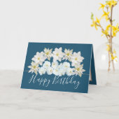 Carte Magnifique Chic Floral Bouquet Blanc Fleur Anniver (Fleur jaune)