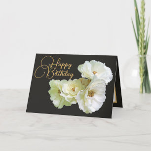 Carte Magnifique Chic Rose Blanc Bouquet Floral Annivers