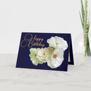 Carte Magnifique Chic Rose Blanc Bouquet Floral Annivers