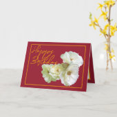 Carte Magnifique Chic Rose Blanc Bouquet Floral Annivers (Fleur jaune)