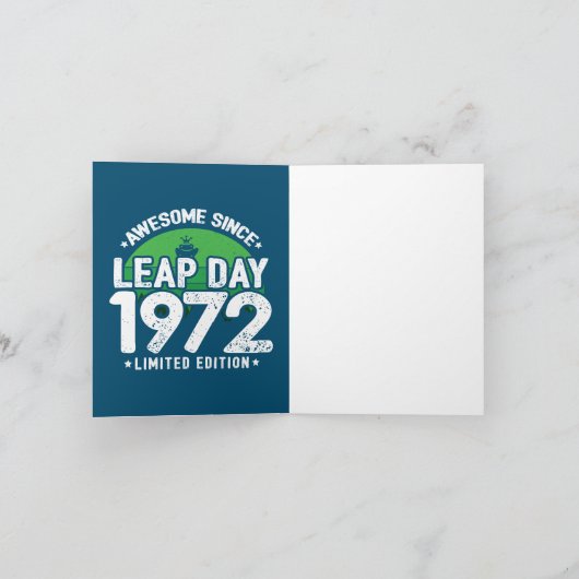 Carte Magnifique depuis 1972 Leap Année Jour Février 29  (Intérieur)