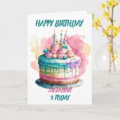 Carte Magnifique gâteau d'anniversaire (Fleur jaune)