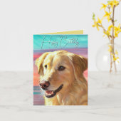 Carte Magnifique Golden Retriever Folted Greeting Card (Fleur jaune)