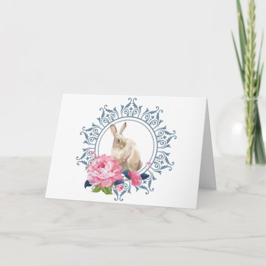 Carte Magnifique lapin de Pâques design (Devant)