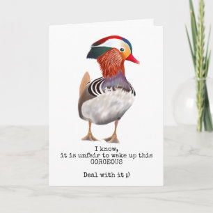 Carte Magnifique Mandarin Duck Funny Devoir Avec