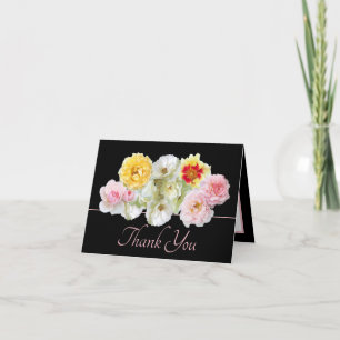 Carte Magnifique Merci de Bouquet Floral Rose Multicolor