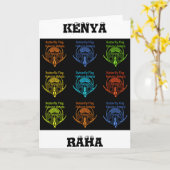 Carte Magnifique typographie du drapeau papillon kenyan (Fleur jaune)