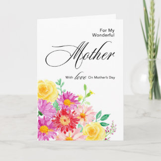 Carte Magnifiques fleurs pour maman le jour de la fête d