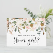 Carte Magnolia à l'aquarelle Cortège de coton Fleur Fill (Debout devant)