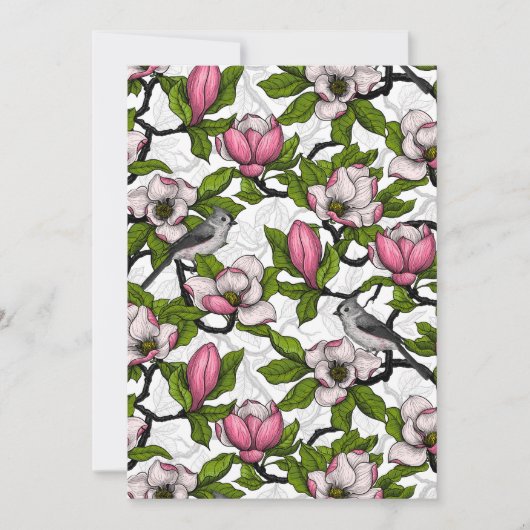 Carte Magnolia en floraison et tireur (Devant)