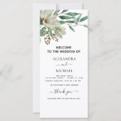 Carte Magnolia Eucalyptus Aquarelle Mariage élégant (Devant)