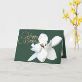 Carte Magnolia Fleur Blanche Florale Élégante Anniversai (Fleur jaune)