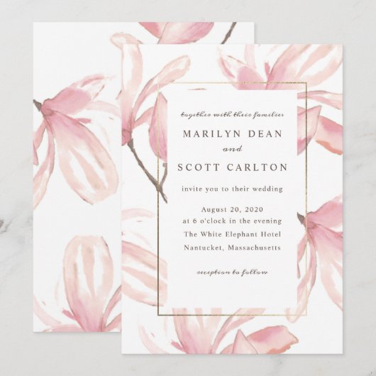 Carte Magnolia Mariage (Devant / Derrière)