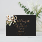 Carte Magnolia Mariage Rings Gold Black Mariages invités (Debout devant)