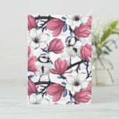 Carte Magnolia rose et métis bleu (Debout devant)