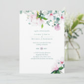 Carte Magnolia rose pâle Mariage (Debout devant)