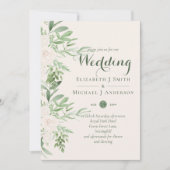 Carte Magnolia Sage Green Mariage Floral Invite (Devant)