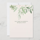 Carte Magnolia Sage Green Mariage Floral Invite (Dos)