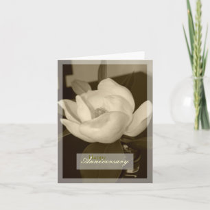 Carte "Magnolia Sépia" Joyeux Anniversaire Blank