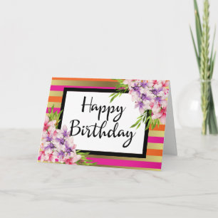 Carte Magnolia sur bandes roses et dorées fausses pour u