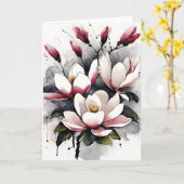 Carte Magnolia - Watercolor flowers (Fleur jaune)
