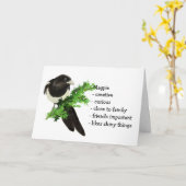 Carte Magpie Totem, Animal Guide Funny Birthday (Fleur jaune)