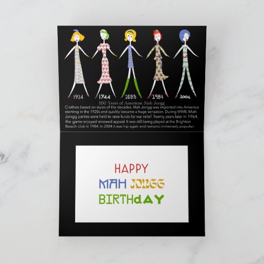 Carte Mah Jongg 100 ans (Intérieur)