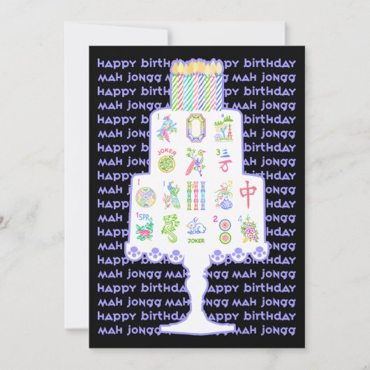 Carte Mah Jongg Cake Anniversaire (Devant)