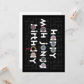 Carte Mah Jongg Dots Anniversaire (Devant/Arrière en situation)