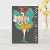 Carte Mah Jongg Fairy Birday Card (Fleur jaune)