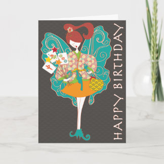 Carte Mah Jongg Fairy Birday Card