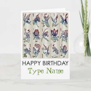 Carte Mah Jongg One Bam Birthday Card