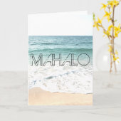 Carte Mahalo. Merci de plage de sable tropical hawaïen (Fleur jaune)