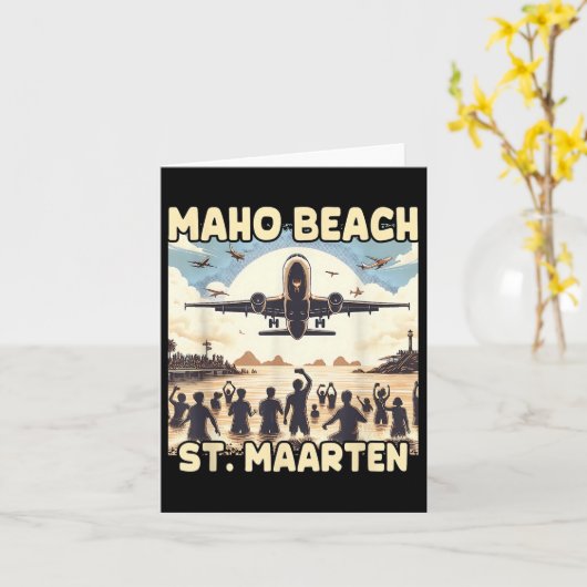 Carte Maho Beach St. Maarten (Fleur jaune)