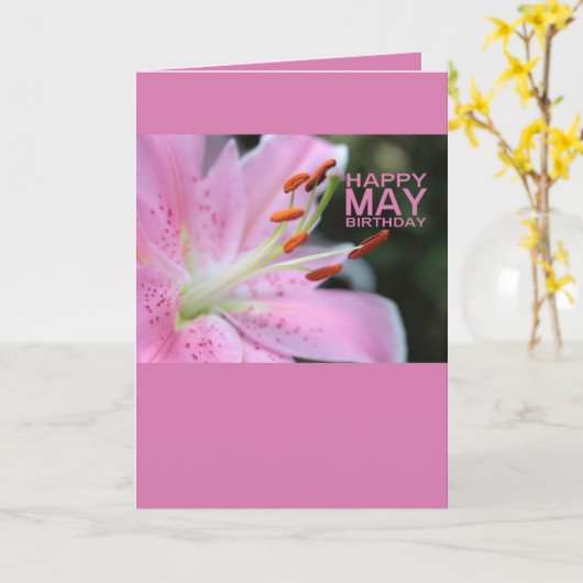 Carte Mai Anniversaire Lily Mois Fleur (Fleur jaune)