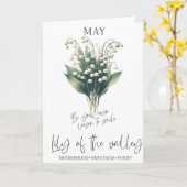 Carte Mai Anniversaire Mois de naissance Lys de la vallé (Fleur jaune)