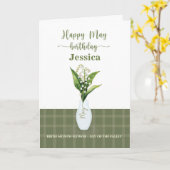 Carte Mai Anniversaire Mois de naissance Lys de la vallé (Fleur jaune)