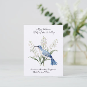 Carte Mai Mois de naissance Fleur Lys de la vallée Anniv